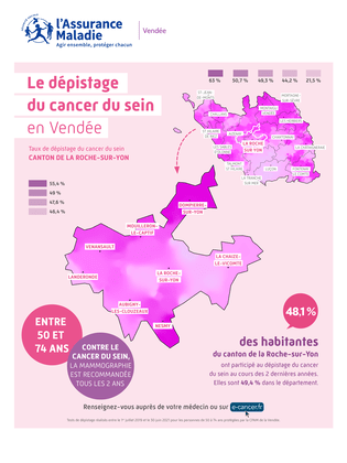 Taux dépistage cancer du sein La Roche sur Yon 1